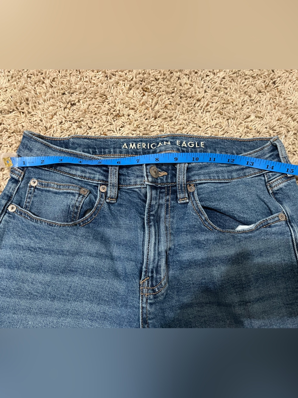 American Eagle 90s Straight Medium Wash Denim Jeans Size 6 *LONG* - Picture 7 of 8
